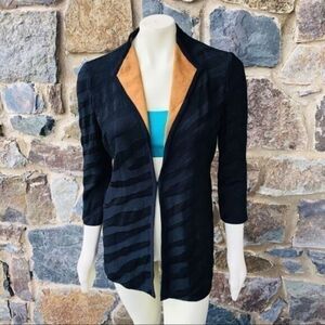 Misook black knit sweater with hook closure size S